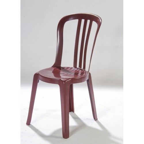 Chaise bordeaux en résine